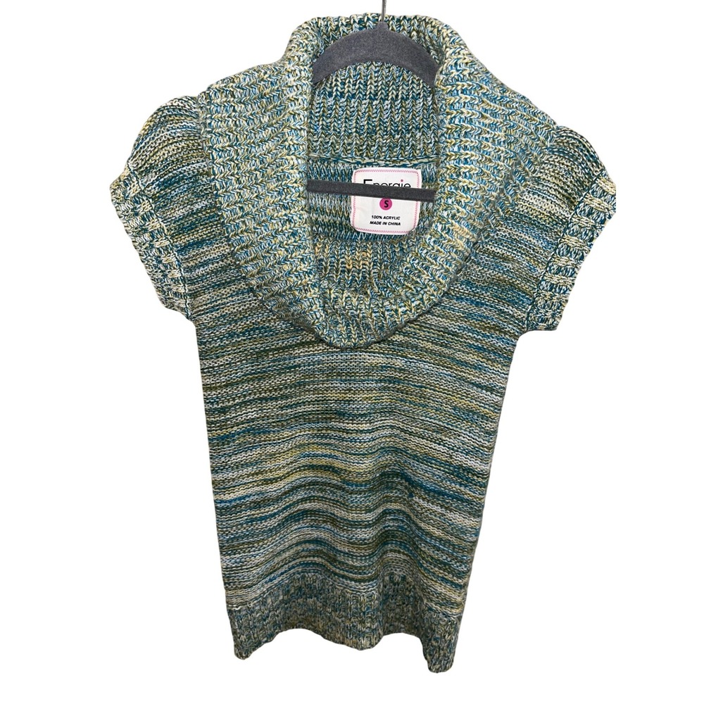 Energie Cowl Neck Sleeveless Sweater Women's Size S Multi Color